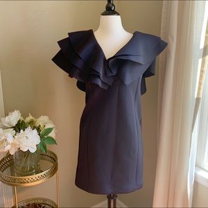 Lavish Alice exaggerated tiered sleeve scuba Dress